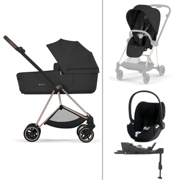  Poussette MIOS + Nacelle LUXE + CLoud T Plus + Base T Confort Rosegold "Sepia Black" (2026)
