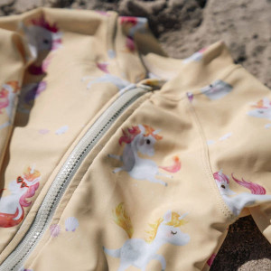 Combinaison anti-UV bébé manches longues Villads "La plage des Licornes" (1-2 ans) Filibabba