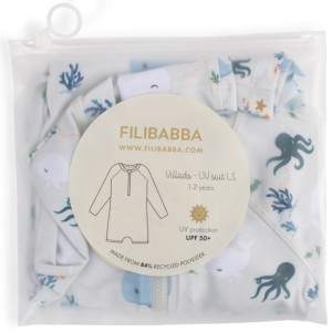 Combinaison anti-UV bébé manches longues Villads "Les contes de Christian la Baleine" (1-2 ans) Filibabba