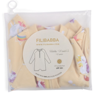 Combinaison anti-UV bébé manches longues Villads "La plage des Licornes" (3-4 ans) Filibabba