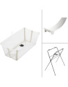 Baignoire bébé pliable Flexi Bath "Beige Sable" + Hamac + Support