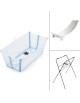 Baignoire bébé pliable Flexi Bath "Ocean Blue" + Hamac + Support