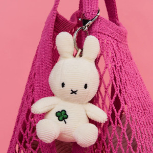 Porte-clés peluche Miffy en velours côtelé "Trèfle" 