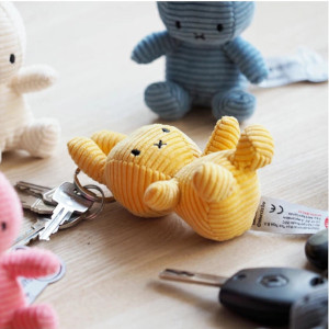 Porte-clés peluche Miffy en velours côtelé "Jaune" Bon Ton Toys