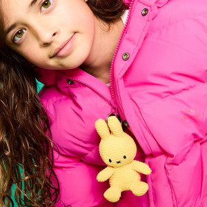 Porte-clés peluche Miffy en velours côtelé "Jaune" Bon Ton Toys