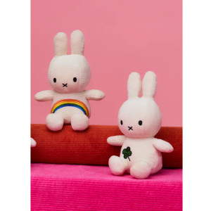 Peluche Miffy en velours côtelé  (18 cm) "Trèfle" BOn ton Toys