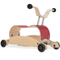 Trotteur évolutif Mini-Flip 3 en 1 en bois "Framboise" (9 mois-3 ans)