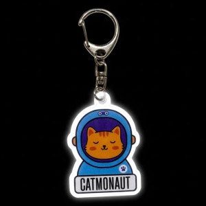 Porte-clé réfléchissant Lumibuddy "Chatstonaute" Rainette
