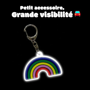 Porte-clé réfléchissant Lumibuddy "Arc-en-ciel" Rainette