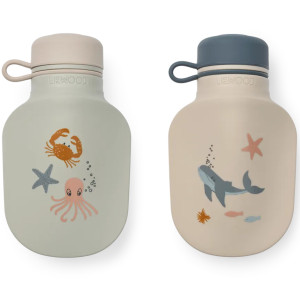Gourdes Compote en silicone Lizzie "Sea creature" (x2) Liewood