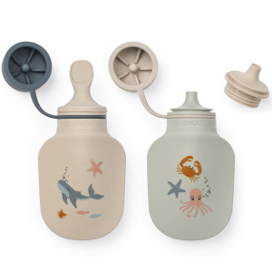 Gourdes Compote en silicone Lizzie "Sea creature" (x2) Liewood