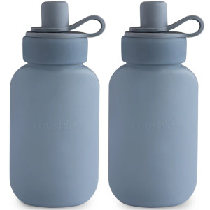 Gourdes Compote en silicone "Bleu" (x2) Mushie