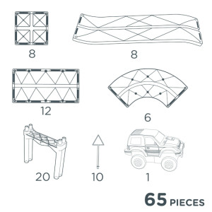 Kit circuit magnétique "Race Track Intense" (65 pièces) Cleverclixx