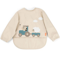 Bavoir manches longues imperméable (6-18 mois) "Tiny Farm Sable"