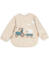 Bavoir bébé manches longues imperméable (6-18 mois) "Tiny Farm Sable" Done by Deer