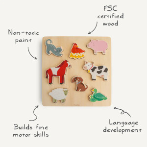 Puzzle en bois "La Ferme" (3 ans et +) Mushie