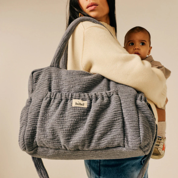 Sac à langer Comme un bonbon en jersey matelassé Capsule "Wavy Gris"
