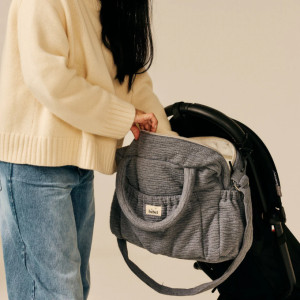 Sac à langer Comme un bonbon en double gaze de coton "Wavy Gris" Bebel