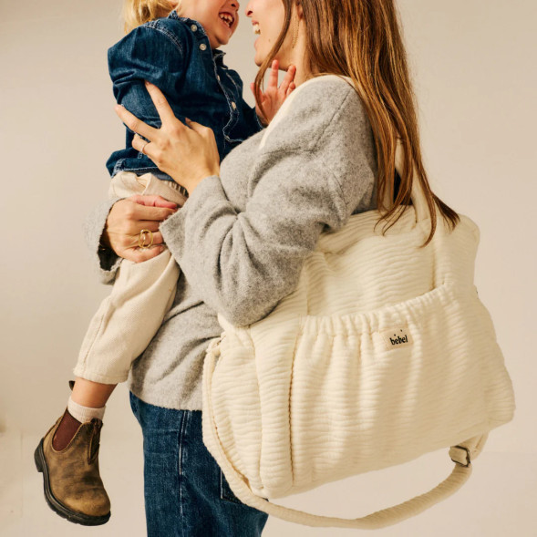 Sac à langer Comme un bonbon en jersey matelassé Capsule "Wavy Crème"