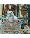 Sac à langer 24/48H en gaze de coton Capsule "Leopard Beige"