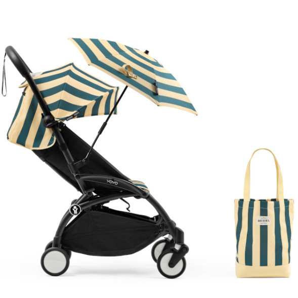  Poussette YOYO³ Cadre noir Collection "Riviera Monaco" + Ombrelle + Sac