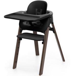 Chaise Haute évolutive 2-en-1 Steps "Noir / Brun Chaud" Stokke