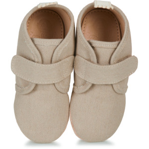 Chaussons bébé en denim My Chaussblu Velcro "Beige" Easy Peasy