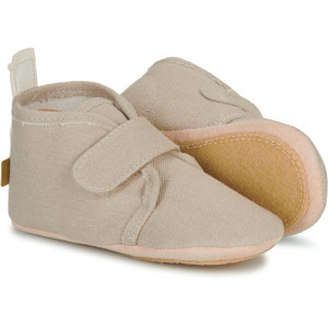 Chaussons bébé en denim My Chaussblu Velcro "Beige" Easy Peasy