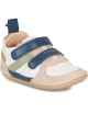Chaussures pré-marche en cuir My Pre Basket Velcro "Blanc Bleu"