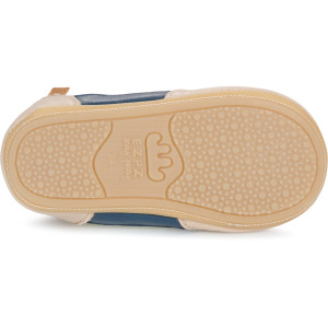 Chaussures pré-marche en cuir My Pre Basket Velcro "Blanc Bleu" Eazy Peazy