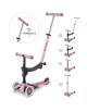 Trottinette 3 roues évolutive Micro Mini2Grow 2.0 LED "Rose Poudré" (1-6 ans)