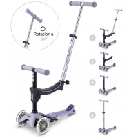 Trottinette 3 roues évolutive Micro Mini2Grow 2.0 LED "Lavande" (1-6 ans)