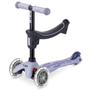 Trottinette 3 roues évolutive Micro Mini2Grow 2.0 LED "Lavande" (1-6 ans)