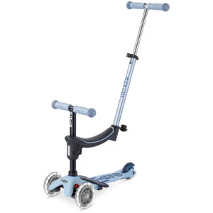 Trottinette 3 roues évolutive Micro Mini2Grow 2.0 LED "Bleu Ardoise" (1-6 ans)