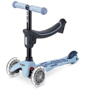 Trottinette 3 roues évolutive Micro Mini2Grow 2.0 LED "Bleu Ardoise" (1-6 ans)
