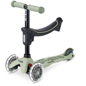 Trottinette 3 roues évolutive Micro Mini2Grow 2.0 LED "Vert Sauge" (1-6 ans)