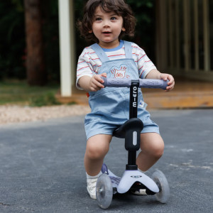 Trottinette 3 roues évolutive Micro Mini2Grow 2.0 LED "Lavande" (1-6 ans)