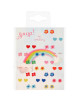 Boucles d'oreilles autocollantes "Fleurs et Coeurs" (19 paires)