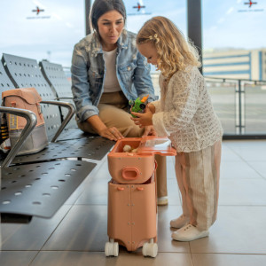 Valise à roulettes enfant Jetkids Bedbox "Rose Corail" (2-7 ans)