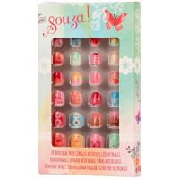 Faux-ongles enfant "Fleurs" (24 pièces)