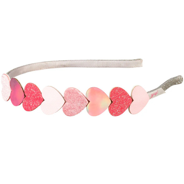 Serre-tête enfant Samantha "Coeurs Roses" (3-6 ans)