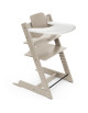 Chaise Haute Tripp Trapp "Gris Cashmere" en bois de hêtre + Baby Set + Plateau