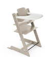 Chaise Haute Tripp Trapp "Gris Cashmere" en bois de hêtre + Baby Set + Plateau