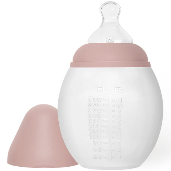 Biberon anti-colique en silicone BibRond (330ml) "Blush"