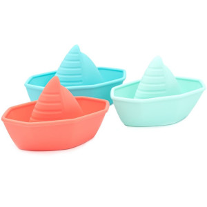 Bateaux de bain en silicone "Menthe" (x3) Little L
