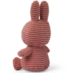 Peluche Miffy en velours côtelé  (23 cm) Eco "Vieux Rose" Bon Ton Toys