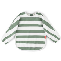 Bavoir manches longues imperméable (6-18 mois) "Rayures Vertes"