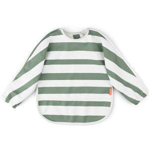 Bavoir manches longues imperméable (6-18 mois) "Rayures Vertes"