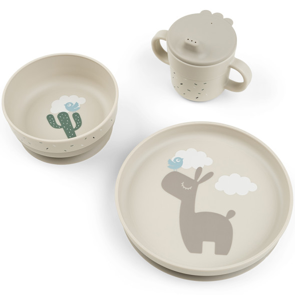 Coffret repas bébé anti-dérapant "Foodie Lalee Sand"
