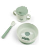Coffret repas bébé anti-dérapant "Foodie Happy Cloud Green"